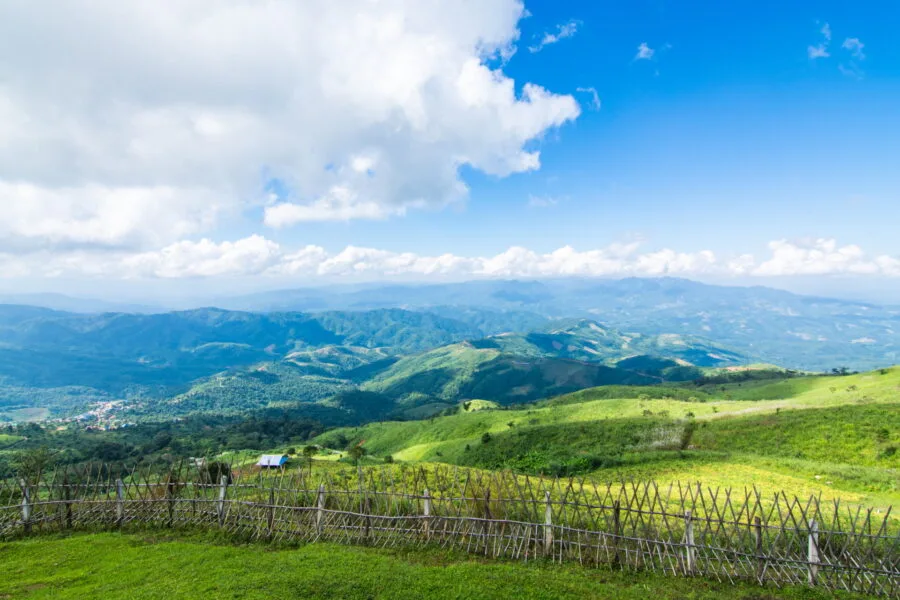 landscape from thai military outpost doi chang moob