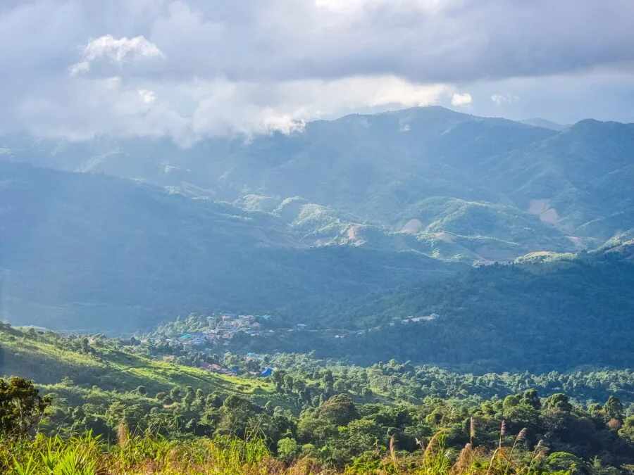 Burmese village visible from the Thai outpost Chang Moob