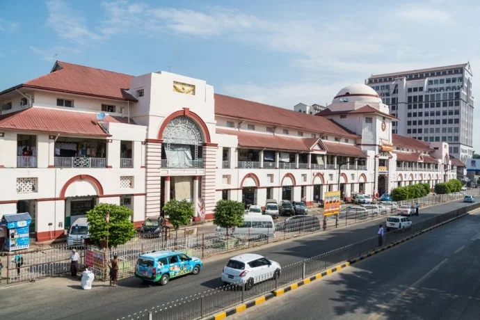 bogyoke covered market yangon myanmar