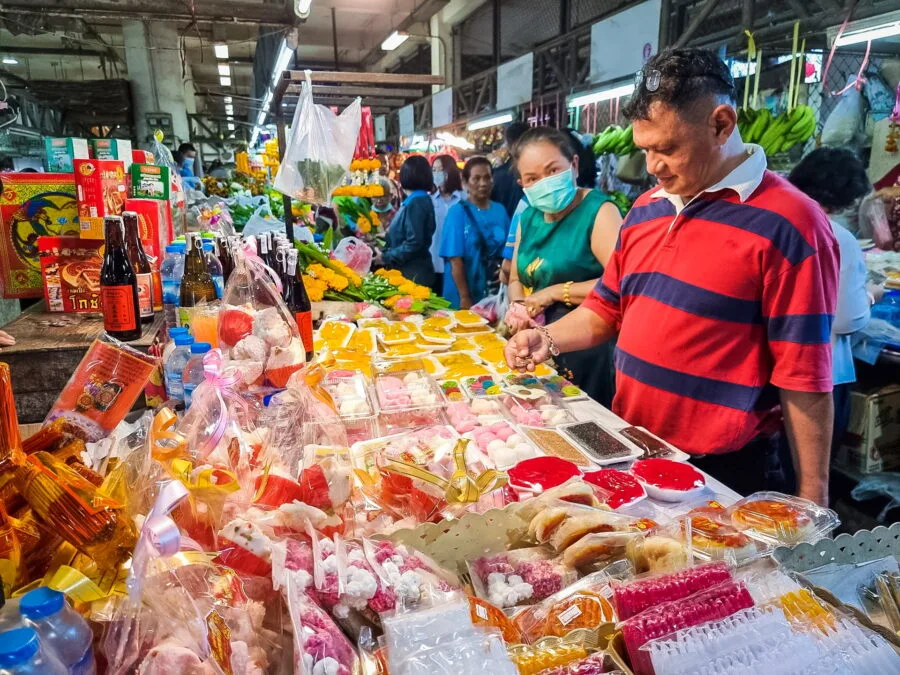 at nakhon si thammarat market for chinese new year thailand
