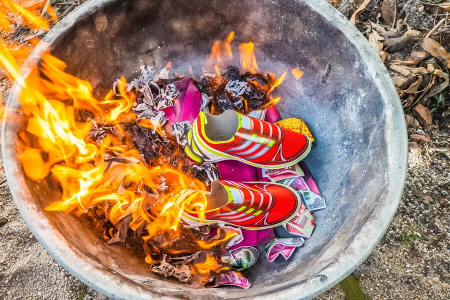cardboard shoes offering chinese new year thailand