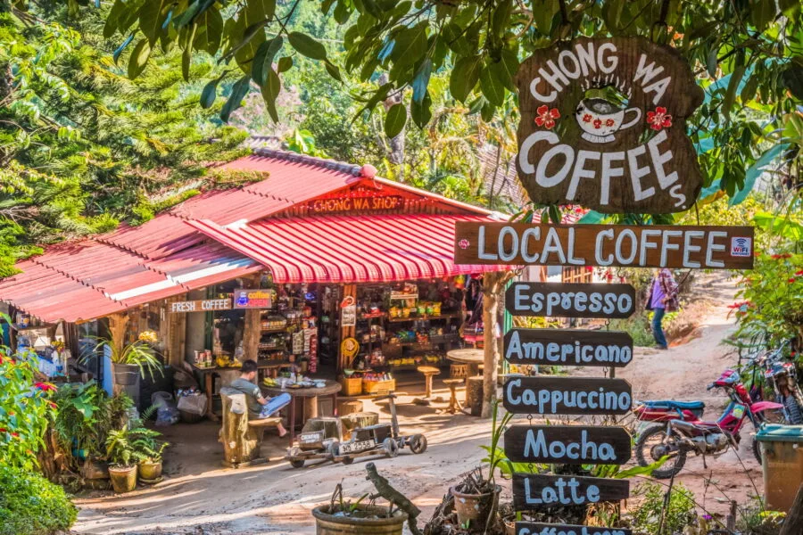 chong wa coffee shop khun chang khian hmong village doi pui
