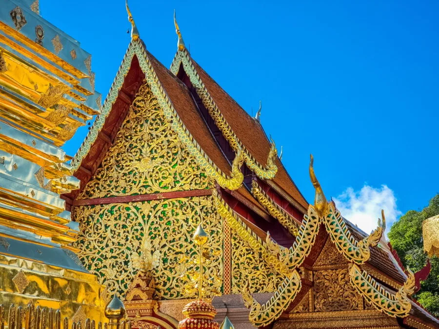 detail roof viharn at wat phra that doi suthep