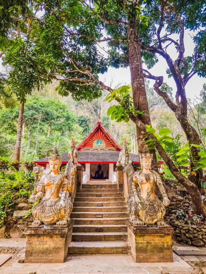 staircase in front of viharn wat pha lat doi suthep chiang mai