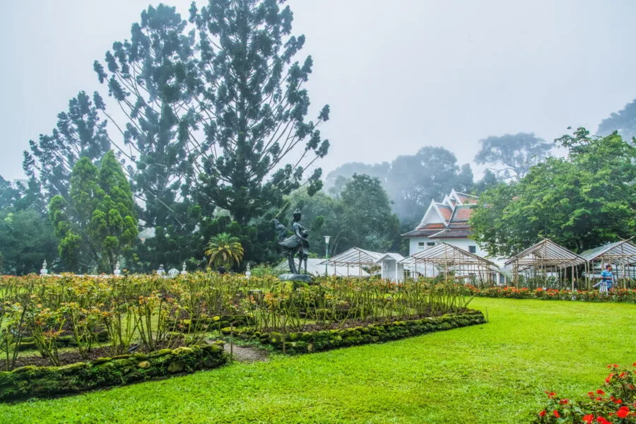 Bhubing Palace Gardens in Fog Chiang Mai