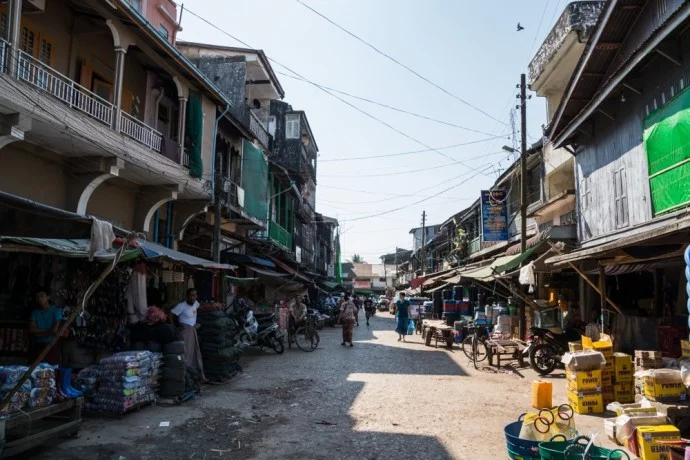 a street in mawlamyine burma