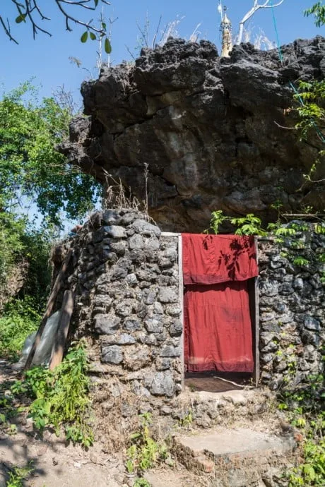 monk dwelling mount hpan pu hpa in burma