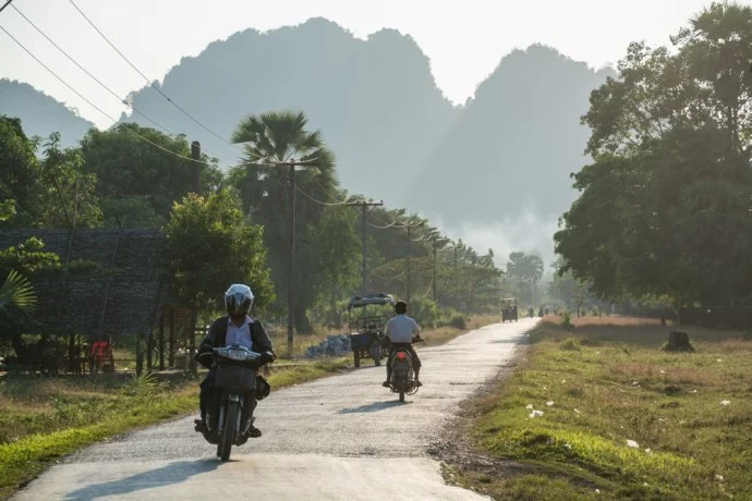 landscape road near hpa an burma