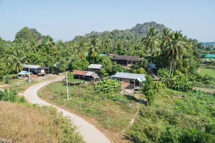 village near hpa in burma