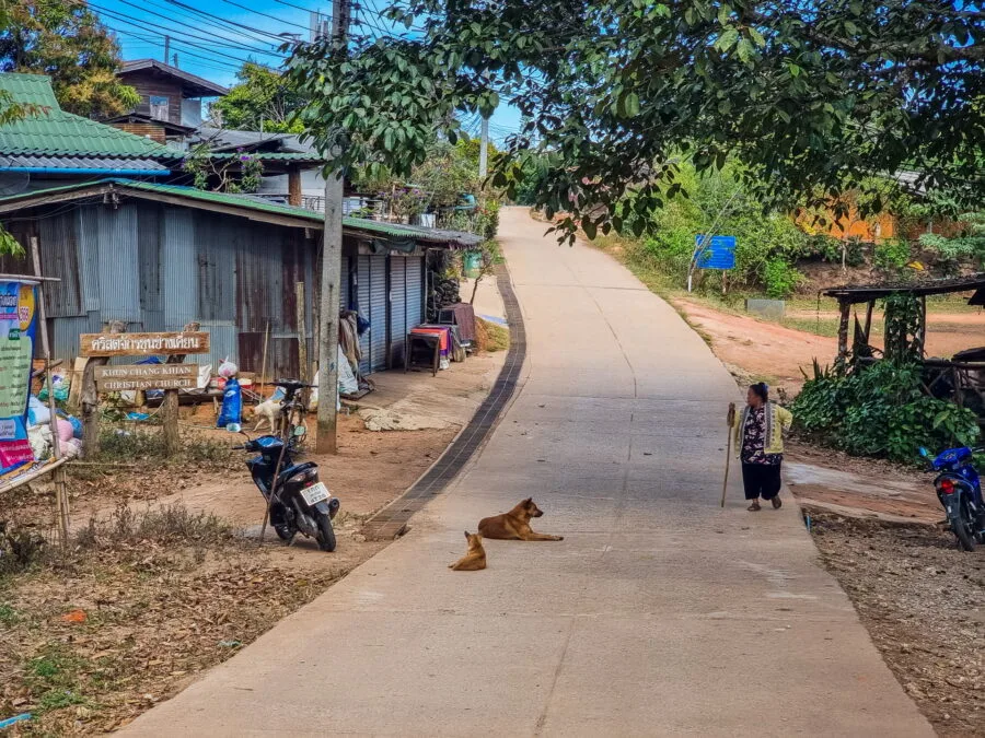 main street hmong village of khun chang khian doi pui