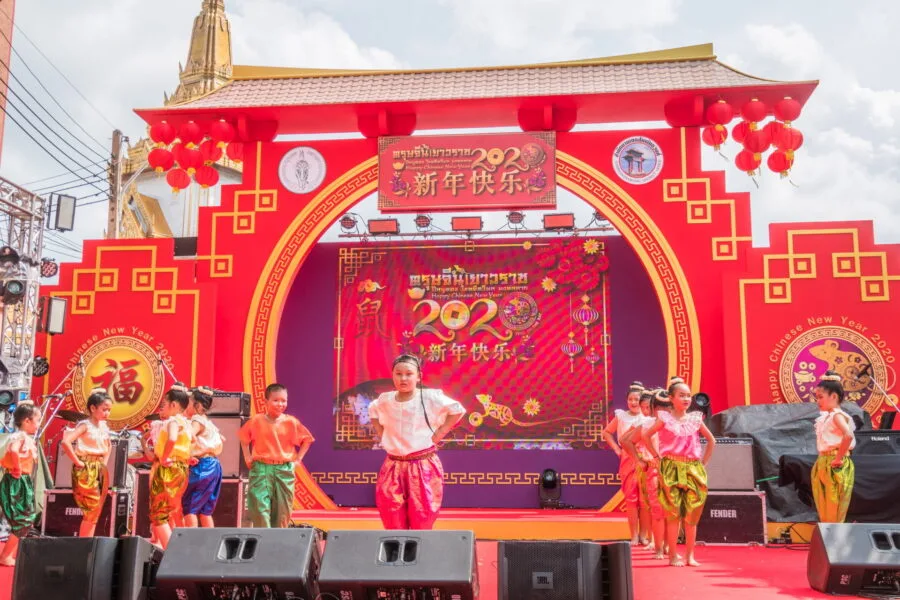 scene with shows during chinese new year bangkok