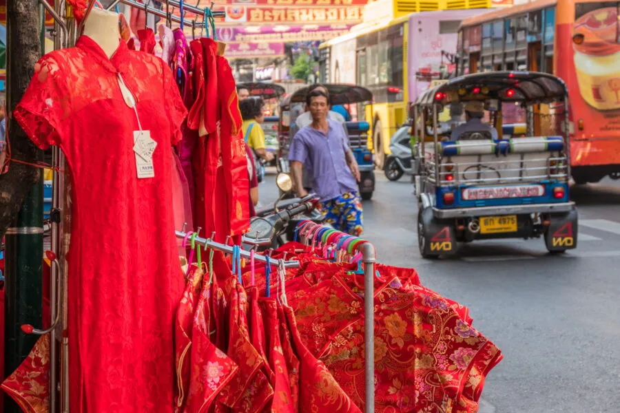 red outfit for chinese new year chinatown bangkok