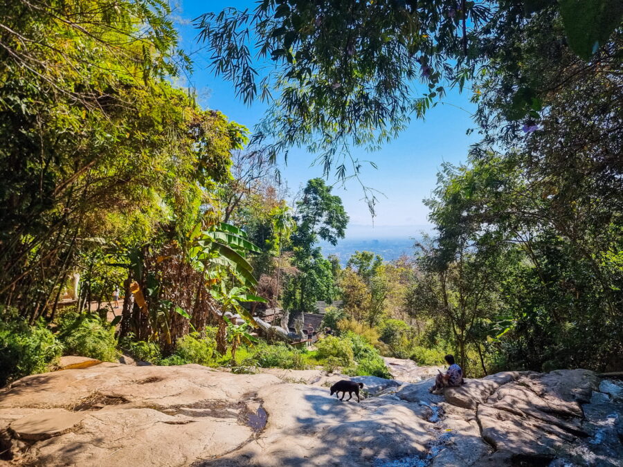 view from Wat Pha Lat Doi Suthep Chiang Mai waterfall