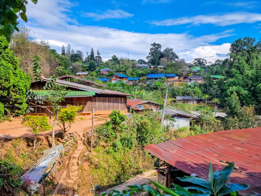 view of khun chang khina village from chong wa coffee shop