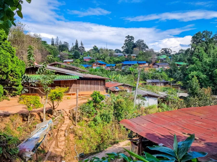 view of khun chang khina village from chong wa coffee shop