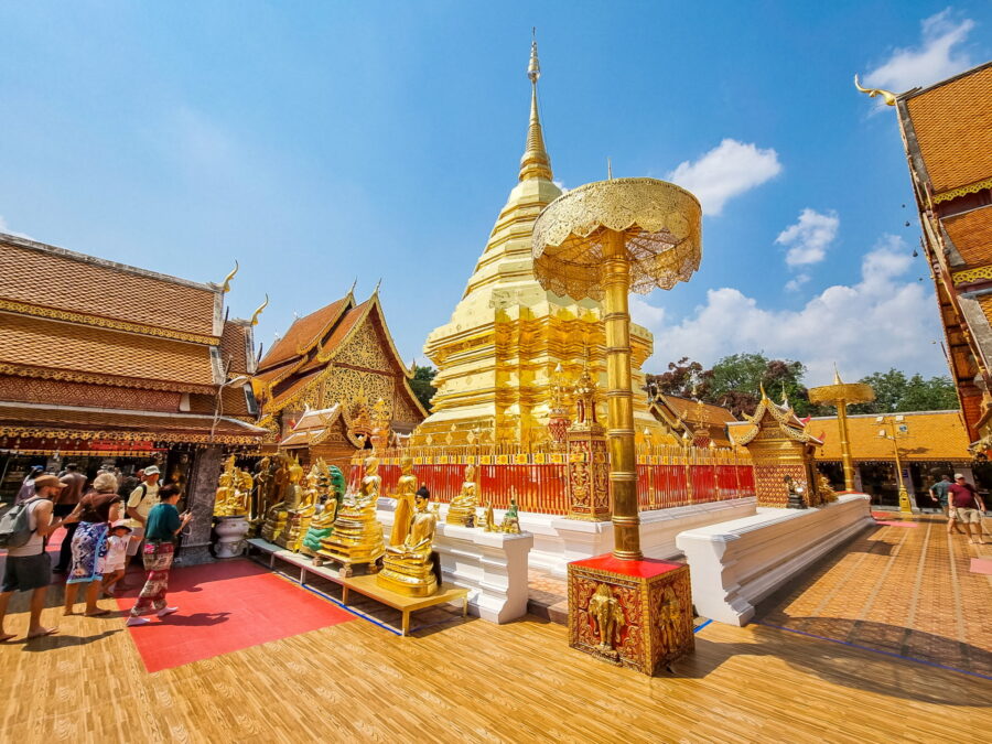general view chedi wat phra that doi suthep