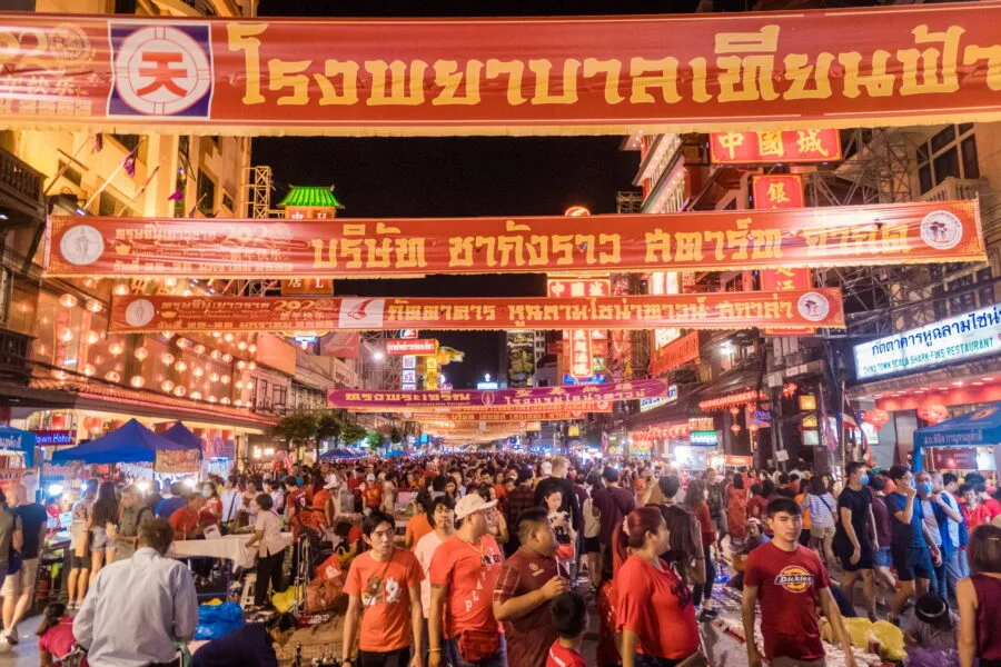 night yaowarat during chinese new year bangkok