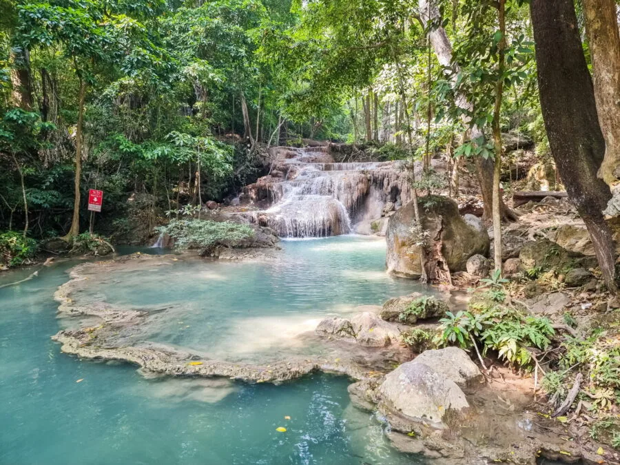 waterfall 1st level erawan national park kanchanaburi