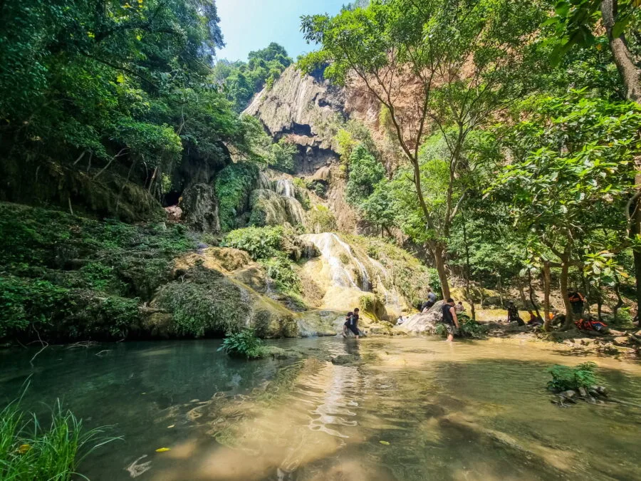 waterfall last level erawan national park kanchanaburi