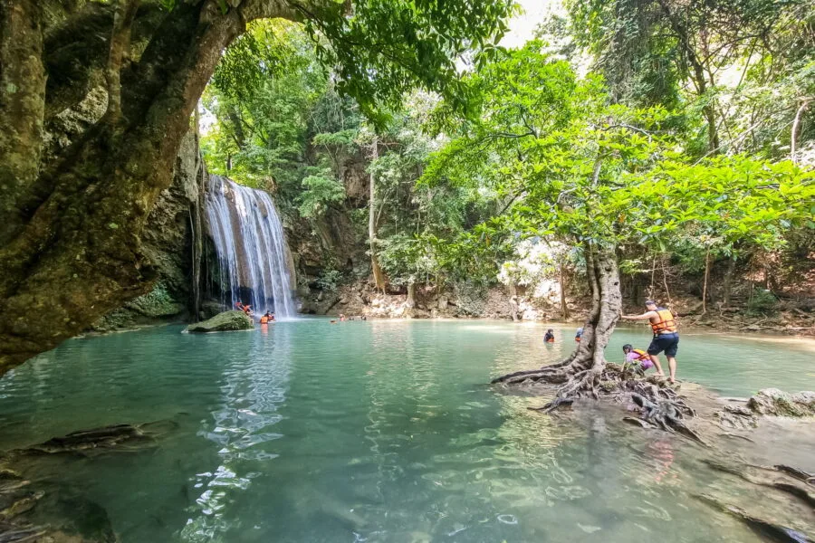 waterfall level 3 erawan national park kanchanaburi