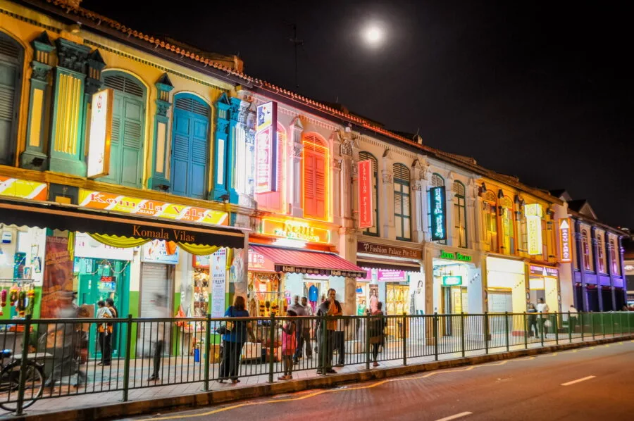 colorful facades little india singapore