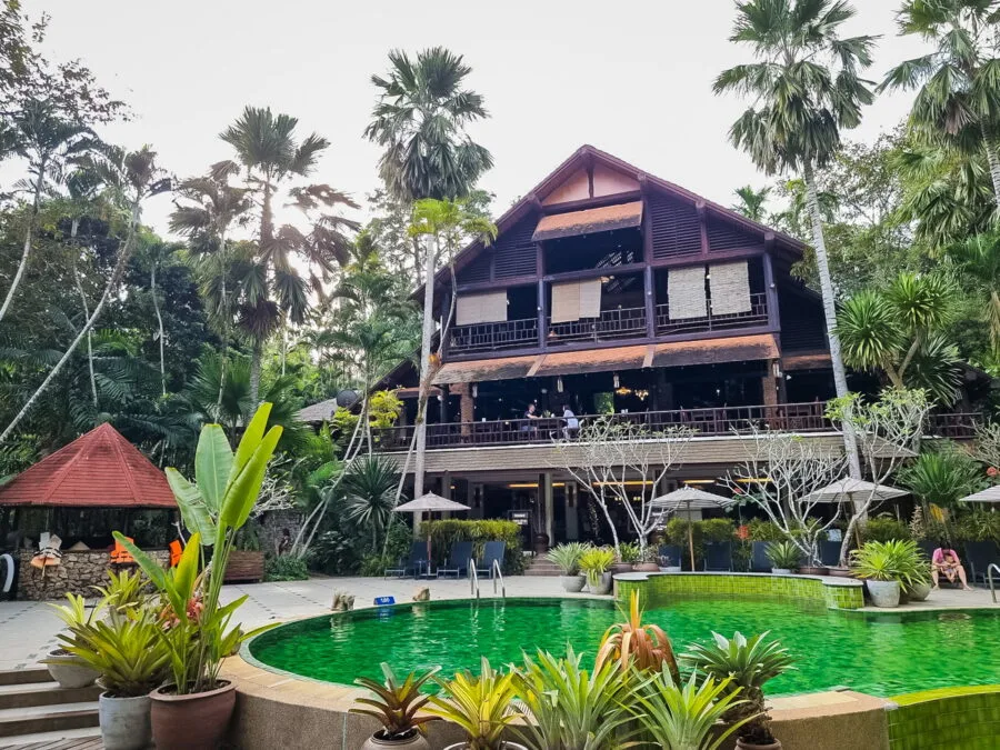 pool at river kwai resotel kanchanaburi