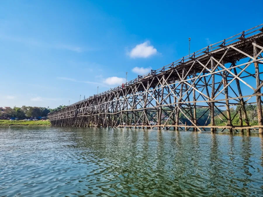 my wooden bridge sangkhlaburi province of kanchanaburi