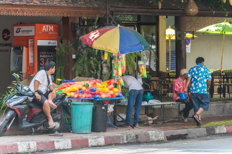 chiang mai street during songkran