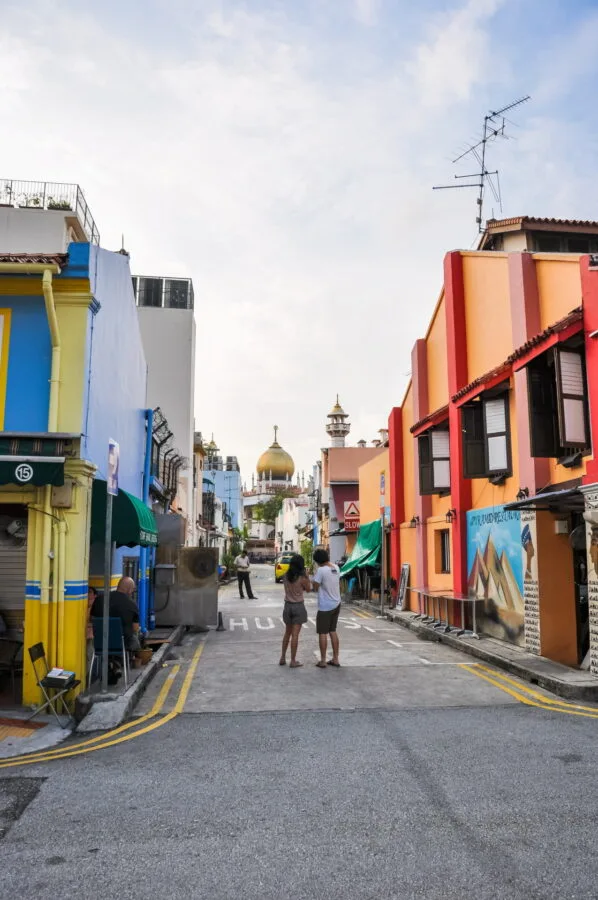 colorful alley of singapore's arab quarter
