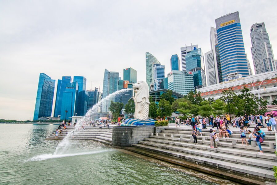 statue merlion symbole iconique de singapour