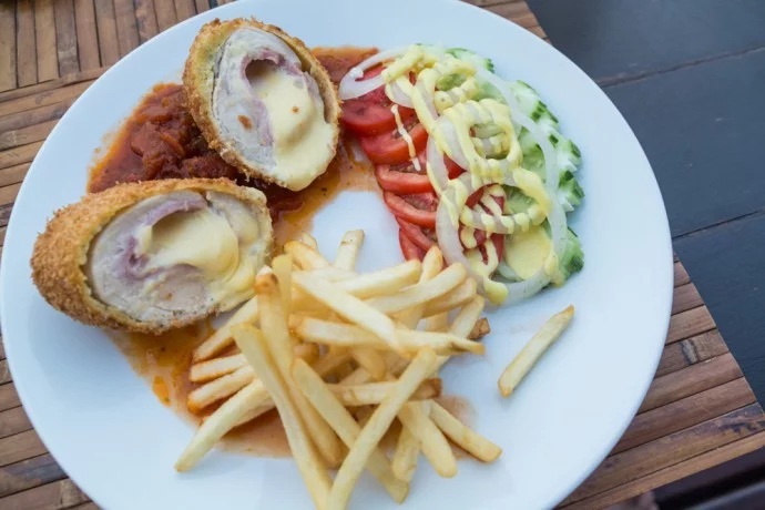 cordon bleu in a Koh Mak restaurant