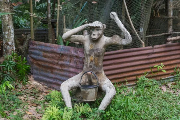 monkey sculpture at Somchai Art Kingdom Koh Mak