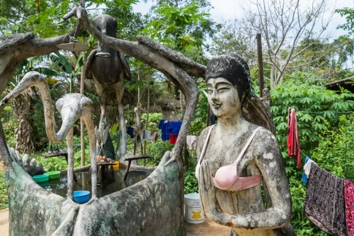 sculptures at somchai art kingdom koh mak