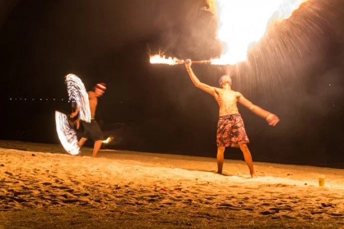 fire-breathing show on Ao Suan Yai beach, Koh Mak