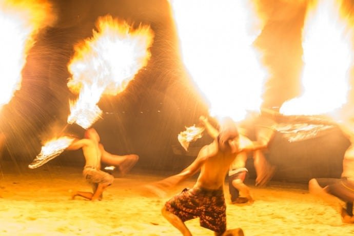 show cracheur feu plage ao suan yai koh mak