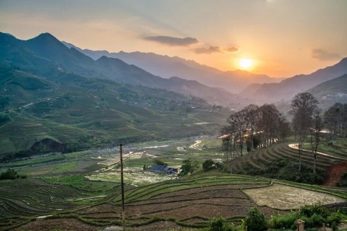 sunset hau thao valley sapa vietnam
