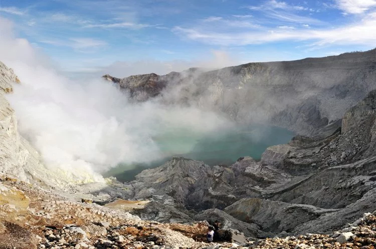crater volcano kawah ijen island java indonesia