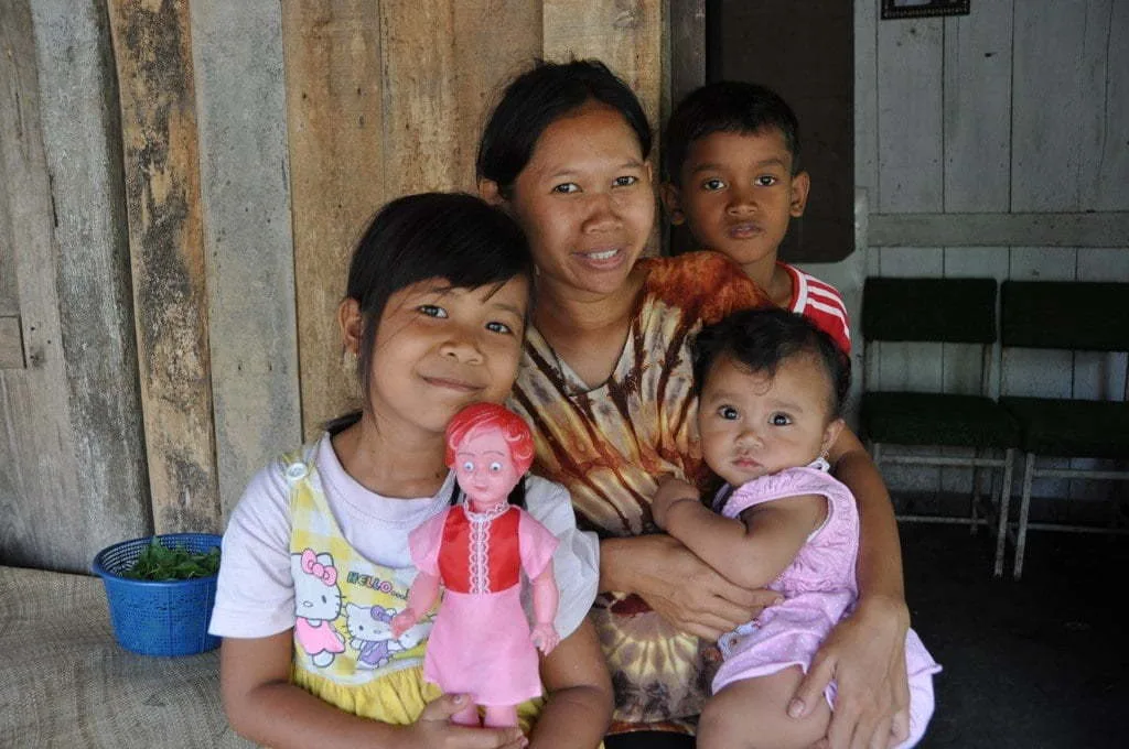 borobudur family java island indonesia