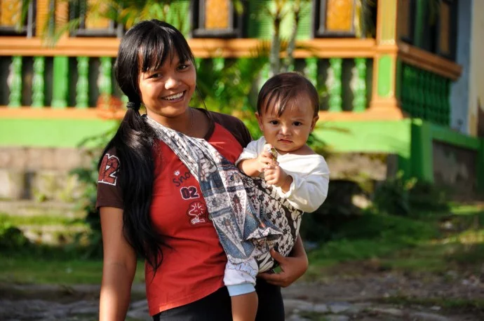 mother daughter Java Island Indonesia