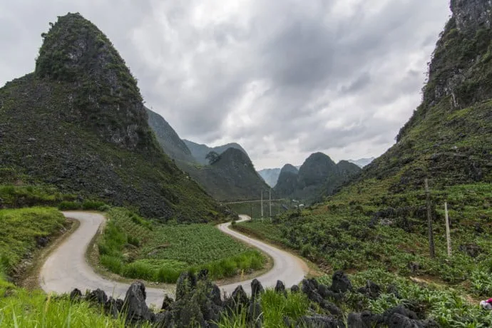 motorbike north Vietnam - landscape between Dong Van - Bao Lac