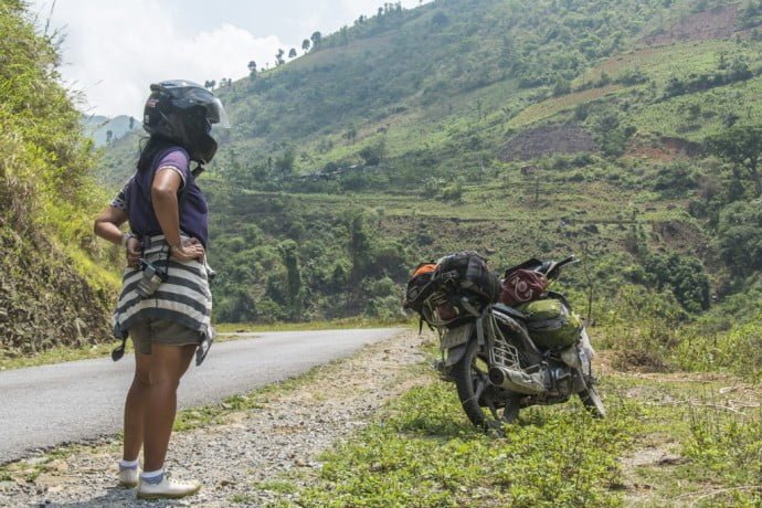 moto nord Vietnam - pause entre Bao Lac et Cao Bang