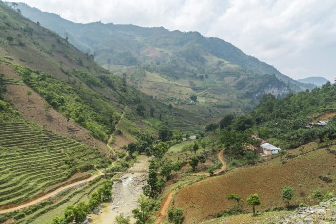 moto nord Vietnam - paysage entre Bao Lac et Cao Bang