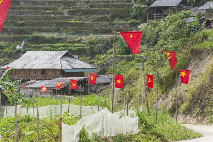 North Vietnam village - road between Vinh Quang and Ha Giang