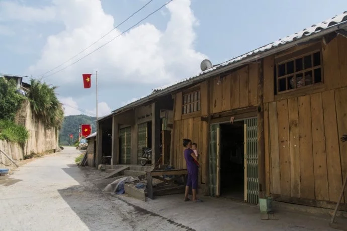 North Vietnam village - road between Vinh Quang and Ha Giang