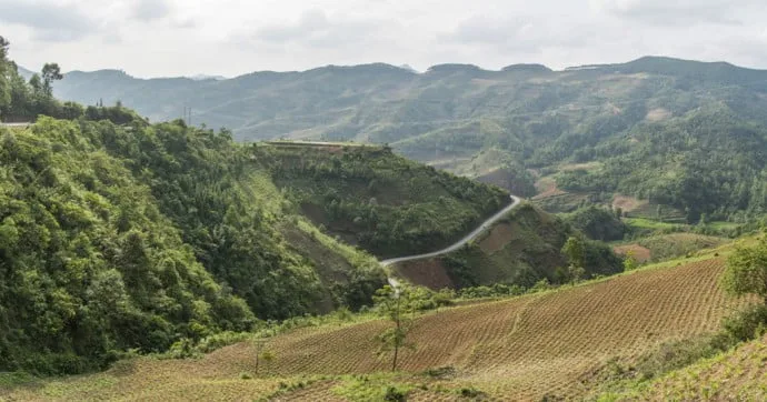 motorbike north Vietnam - landscape between Ha Giang and Dong Van