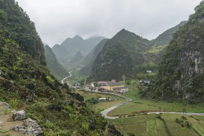 motorbike north Vietnam - Dong Van landscape