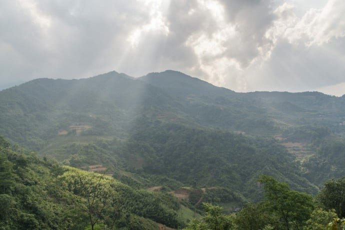 moto nord Vietnam - paysage entre Bao Lac et Cao Bang