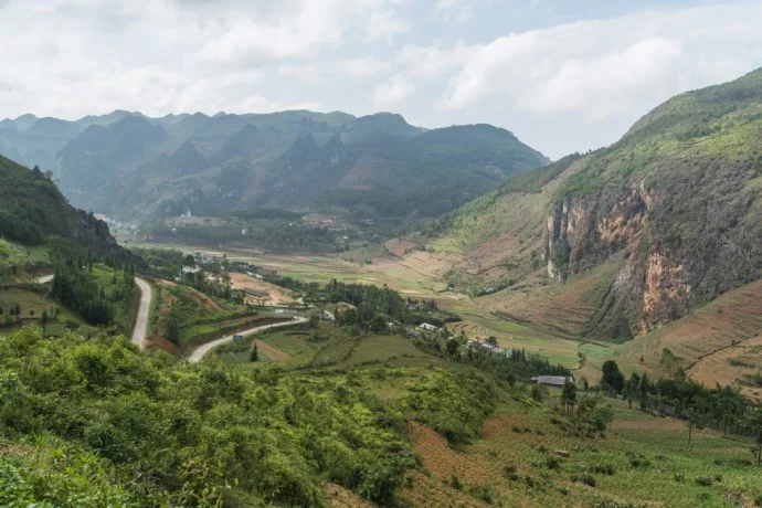 motorbike north Vietnam - landscape between Dong Van - Bao Lac