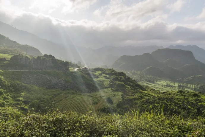 motorbike north Vietnam - landscape between Dong Van - Bao Lac
