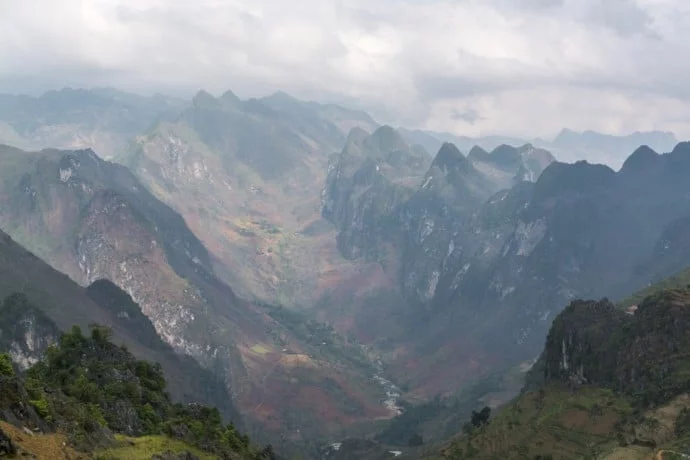 motorbike north Vietnam - landscape between Dong Van - Bao Lac